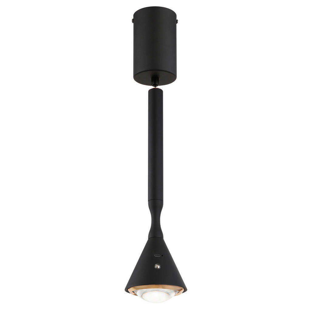 Thumbnail - GLOBO Hängeleuchte schwarz Opal Kunststoff Metall H/D: ca. 210x9,9 cm 1.0 Brennstellen