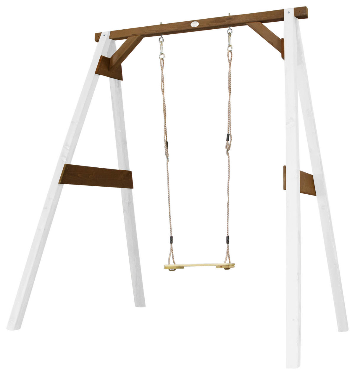 AXI Einzelschaukel weiß B/H/L: ca. 160x181x207 cm Einzelschaukel - braun/weiß (207,00/160,00/181,00cm) - AXI