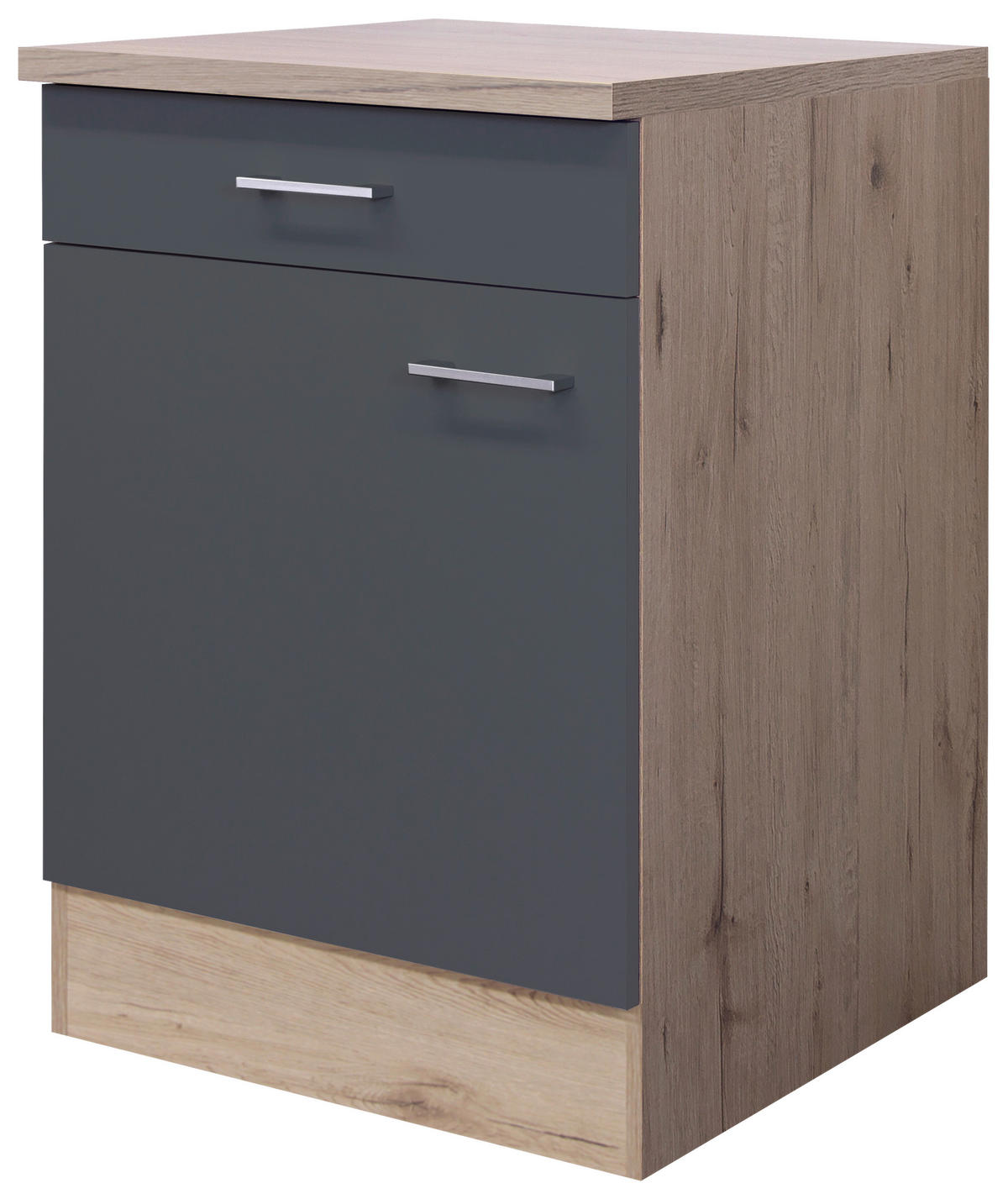 Unterschrank Morena grau matt B/H/T: ca. 60x85x60 cm Morena - Eiche/Basalt (60,00/85,00/60,00cm) - Flex-Well