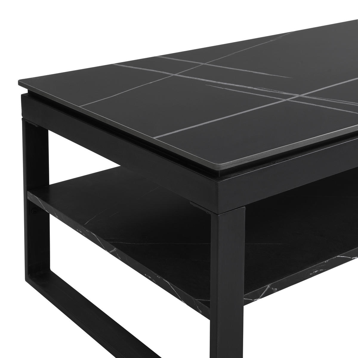 Couchtisch Mia schwarz Keramik Optik B/H/T: ca. 120x45x60 cm Mia - schwarz (120,00/45,00/60,00cm)