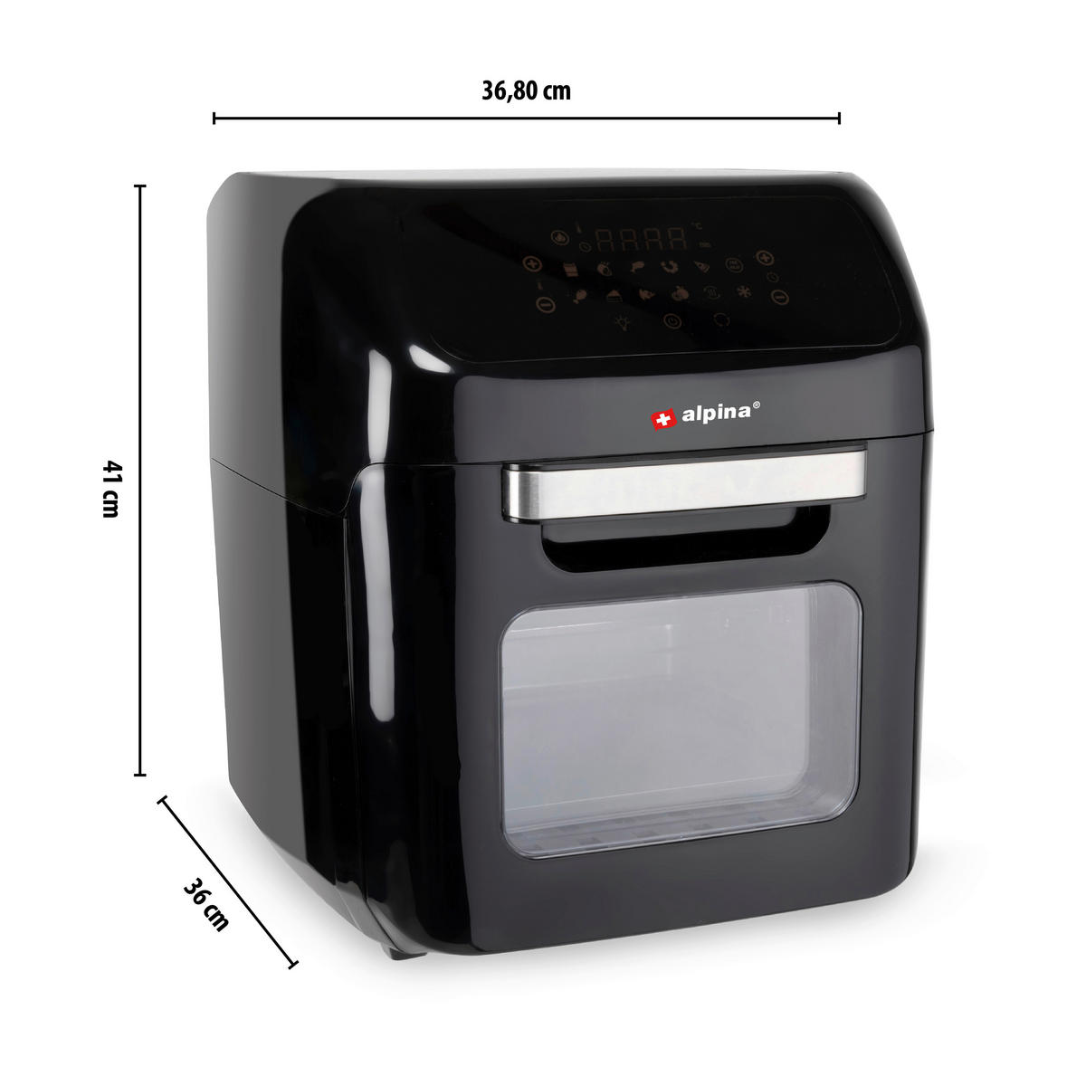 Alpina Heißluftfritteuse schwarz Kunststoff ca. 2 l Heißluftofen/-Fritteuse - schwarz (2,00l) - Alpina