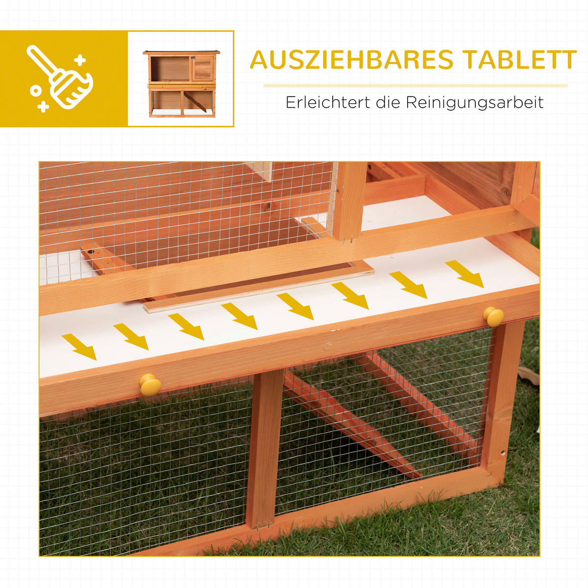 PawHut Kaninchenstall Kaninchenstall - (90,00/45,00/80,00cm) - PawHut