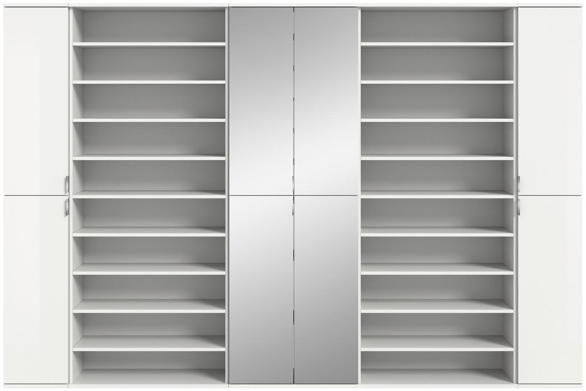 Garderobe PROJEKT X weiß weiß Hochglanz B/H/T: ca. 262x191x37 cm PROJEKT X - weiß (262,00/191,00/37,00cm) - xonox.home