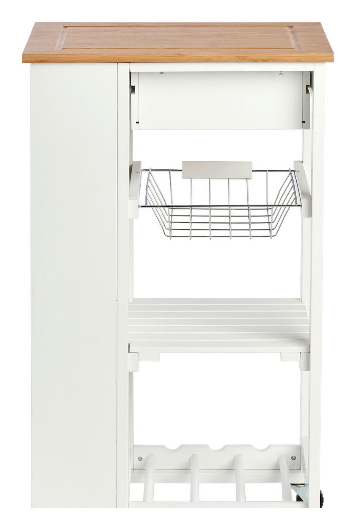 Zeller Küchenrollwagen weiß MDF B/H/L: ca. 50x86,5x37 cm Küchenrollwagen - weiß (37,00/50,00/86,50cm) - Zeller