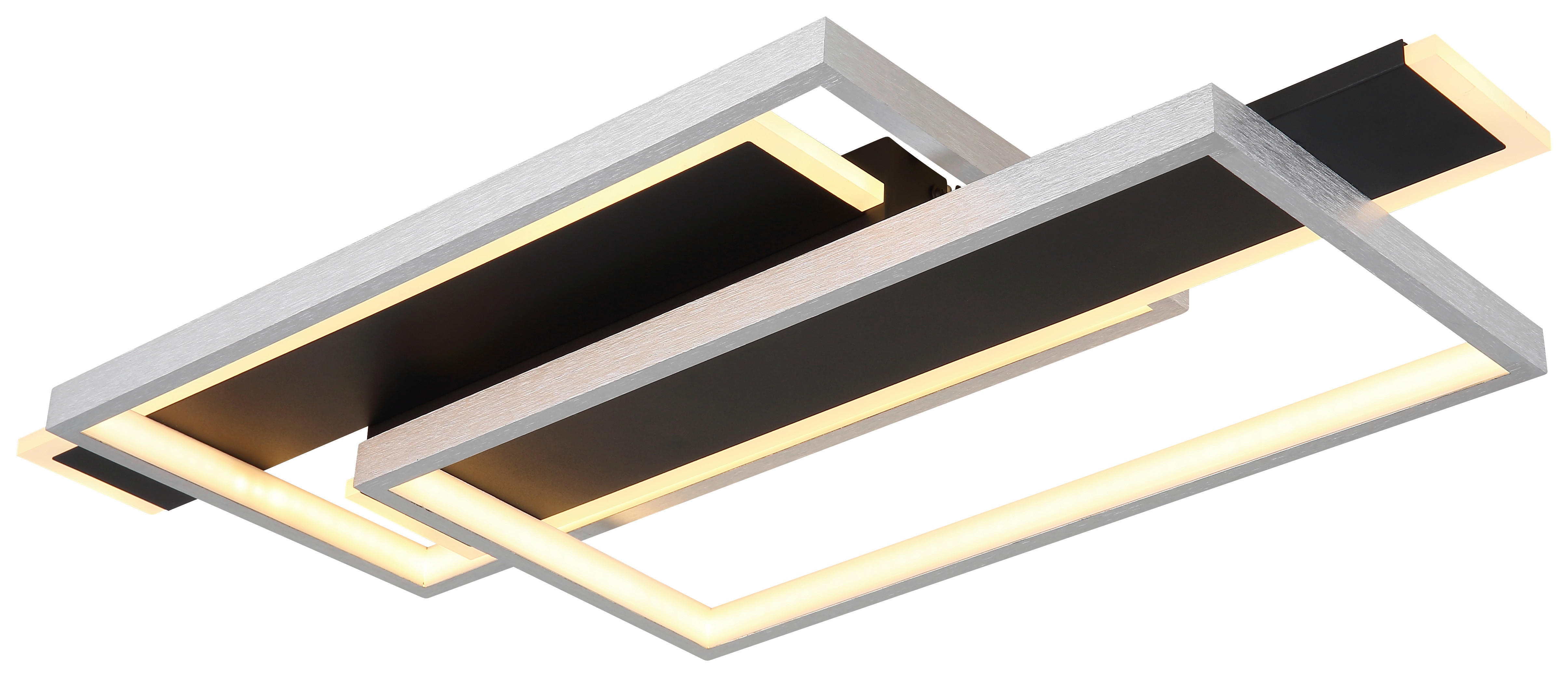 GLOBO LED-Deckenleuchte FINNLEY 67187-40 mattschwarz Opal Metall Kunststoff B/H/L: ca. 62x8,2x27 cm 1 Brennstellen FINNLEY - Opal/mattschwarz (27,00/62,00/8,20cm) - GLOBO