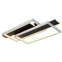 GLOBO LED-Deckenleuchte FINNLEY 67187-40 mattschwarz Opal Metall Kunststoff B/H/L: ca. 62x8,2x27 cm 1 Brennstellen FINNLEY - Opal/mattschwarz (27,00/62,00/8,20cm) - GLOBO