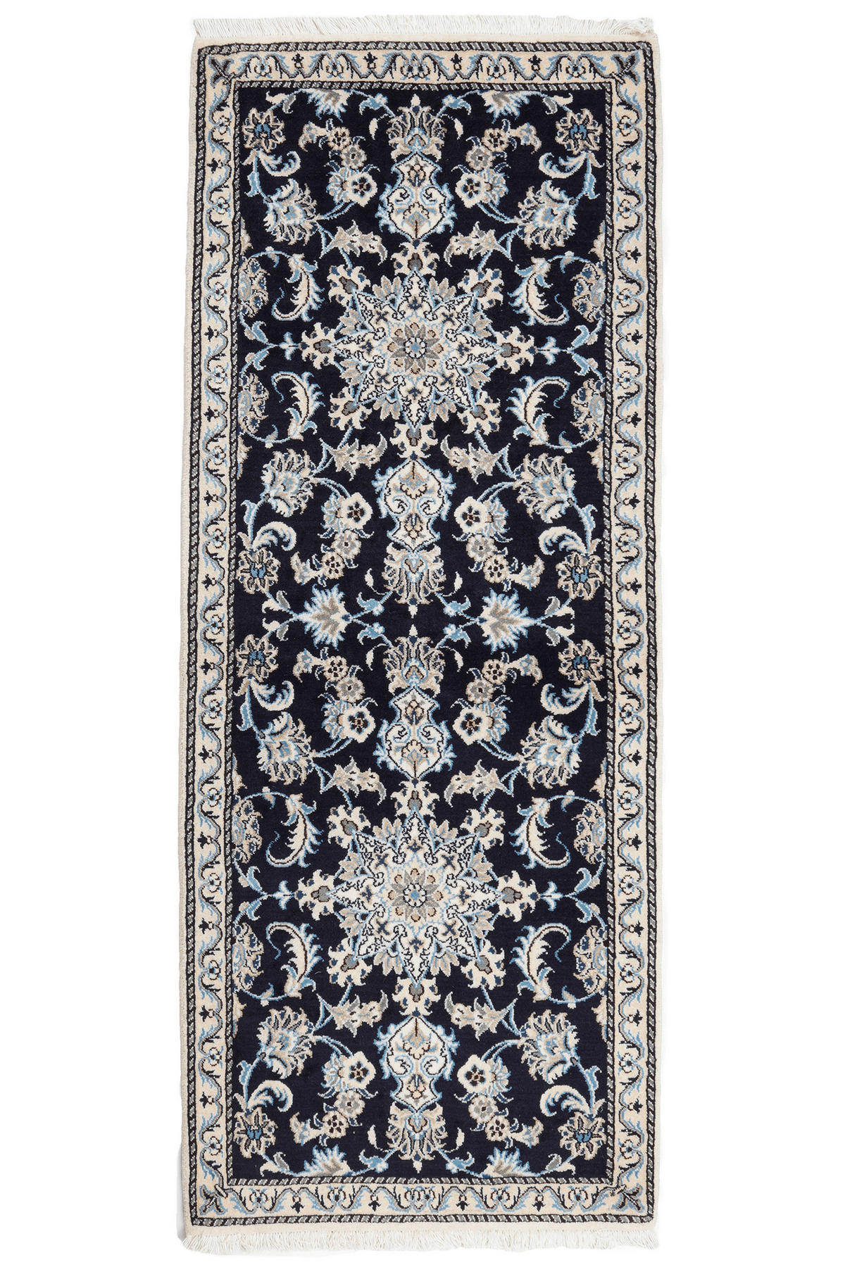 PersaTepp Teppich Nain 12La beige B/H/L: ca. 78x1x197 cm Nain 12La - blau/beige (197,00/78,00/1,00cm) - PersaTepp