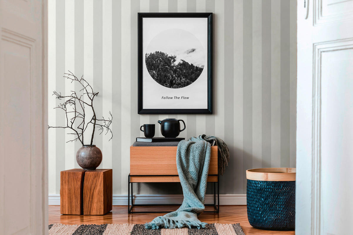 A.S.Creation Vliestapete Trendwall 2 Streifen grau B/L: ca. 53x1005 cm Trendwall 2 - grau (53,00/1005,00cm) - A.S.Creation