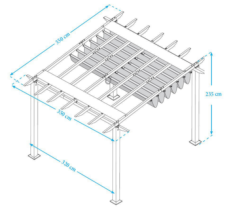 Paragon Outdoor Pavillon Florida hellbraun Metall B/H/L: ca. 350x235x350 cm Florida - hellbraun (350,00/350,00/235,00cm) - Paragon Outdoor
