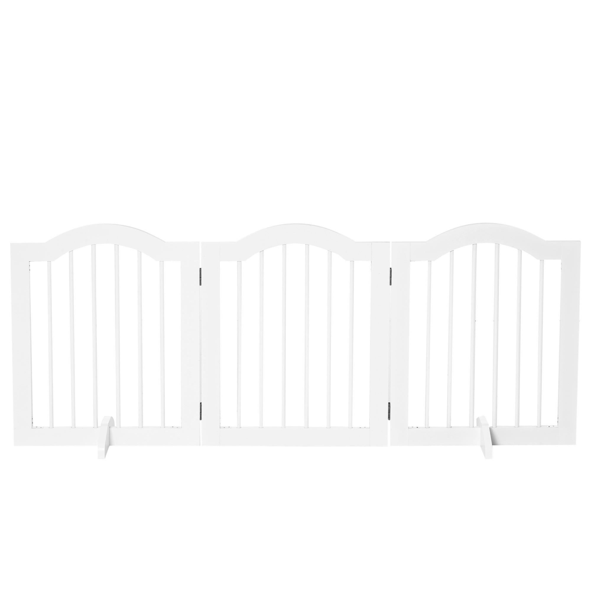 PawHut Hunde-Schutzgitter weiß Polypropylen B/H/L: ca. 29,5x154,5x61 cm Hunde-Absperrgitter - weiß (61,00/29,50/154,50cm) - PawHut