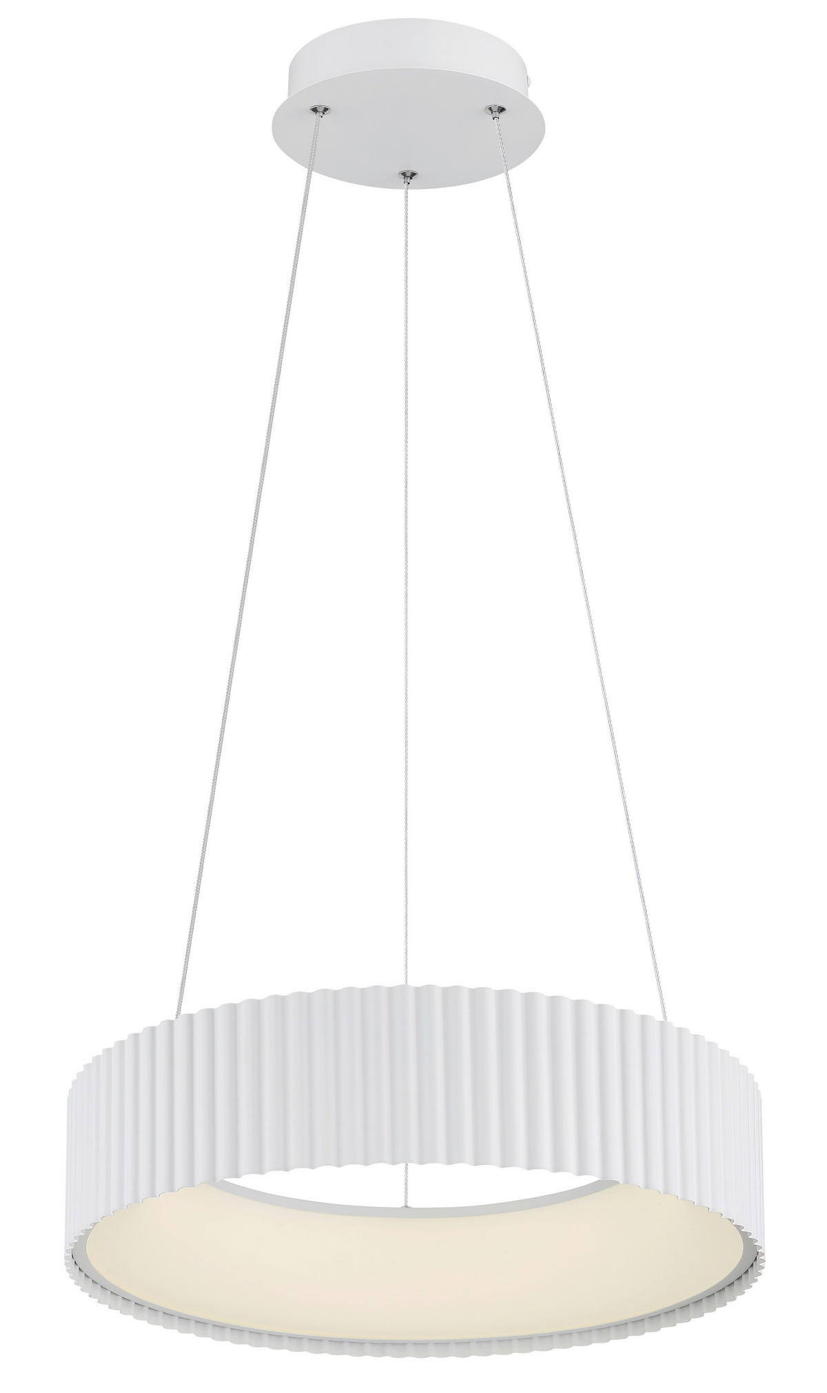 GLOBO LED-Hängeleuchte weiß Opal PVC Metall Acryl H/D: ca. 120x46 cm 1.0 Brennstellen KEMP - weiß/Opal (46,00/120,00cm) - GLOBO