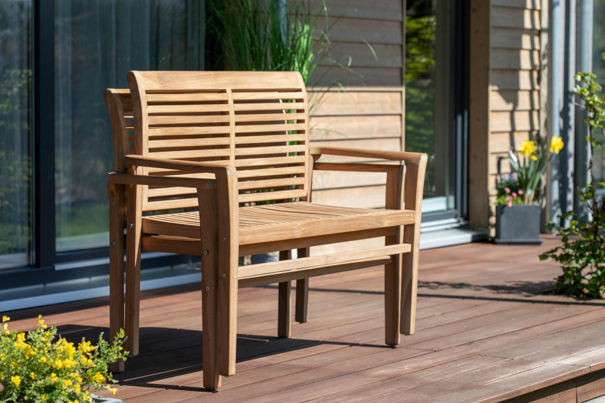 deVries Stapelbank teak Teakholz B/H/L: ca. 52x92x120 cm Stapelbank - teak (120,00/52,00/92,00cm) - deVries