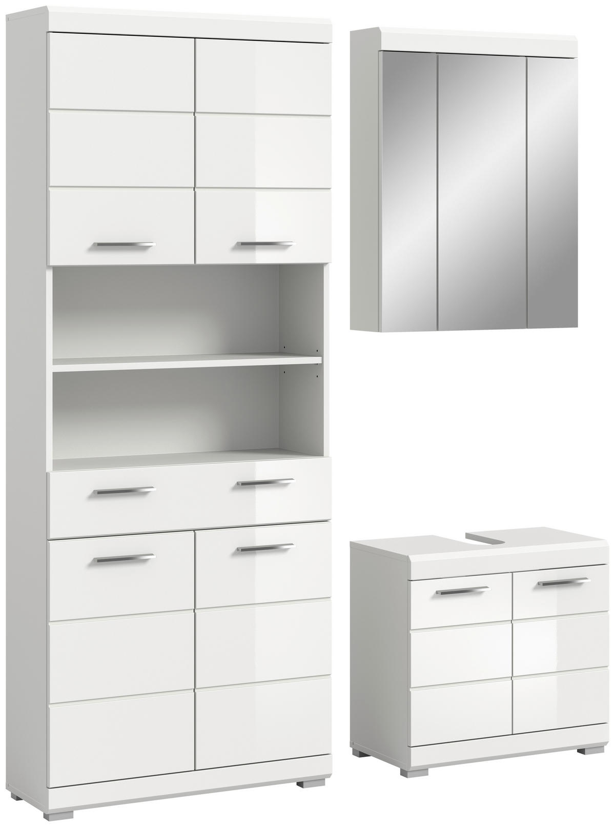 Badezimmer-Set Scout weiß weiß Hochglanz B/H/T: ca. 149x34x191 cm Scout - weiß (149,00/34,00/191,00cm) - xonox.home