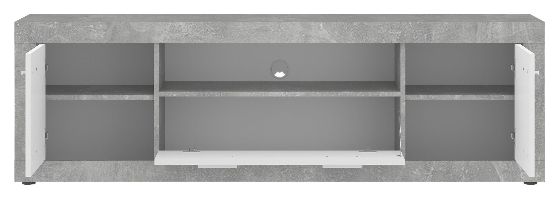 TV-Lowboard Focus Beton Optik weiß glänzend B/H/T: ca. 173,8x54x39 cm Focus - Beton/weiß (173,80/54,00/39,00cm)