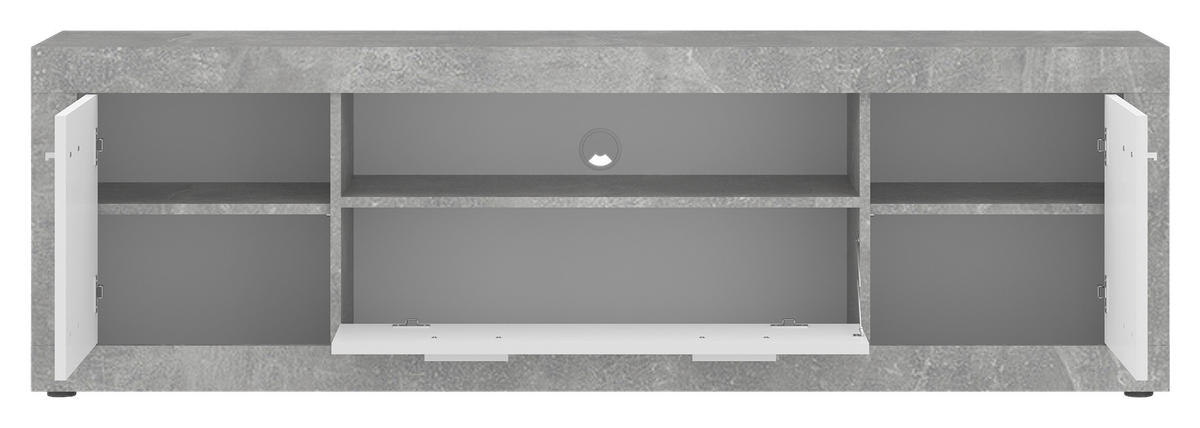 TV-Lowboard Focus Beton Optik weiß glänzend B/H/T: ca. 173,8x54x39 cm Focus - Beton/weiß (173,80/54,00/39,00cm)
