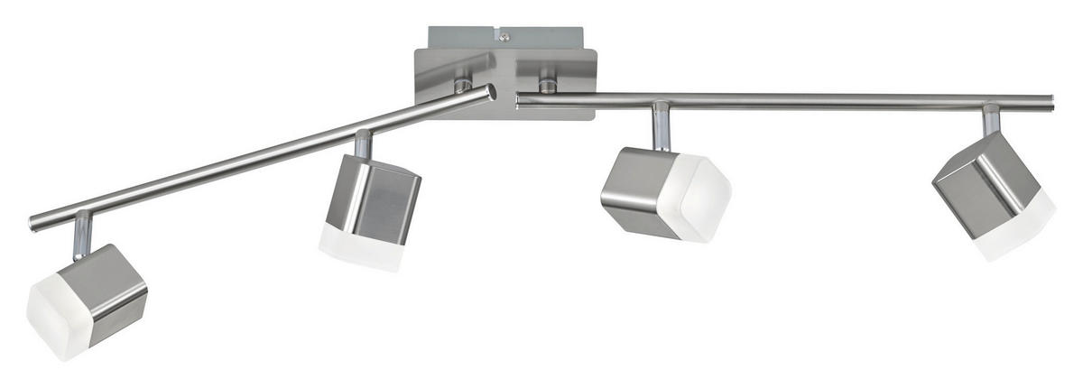Spot nickel Metall B/H/L: ca. 78x15x9 cm 4 Brennstellen LED-Spot_4flg.Roubaix - nickel (9,00/78,00/15,00cm)