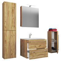Waschplatz 5tlg-Badinos Eiche Honig Nachbildung B/H/T: ca. 61x52x46 cm 5tlg-Badinos - Eiche (61,00/52,00/46,00cm) - VCM Möbel