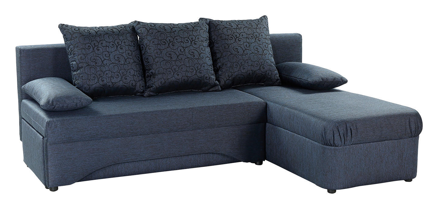 Thumbnail - Ecksofa mit Bettfunktion und Bettkasten dunkelblau B/H/T: ca. 191x41x142 cm