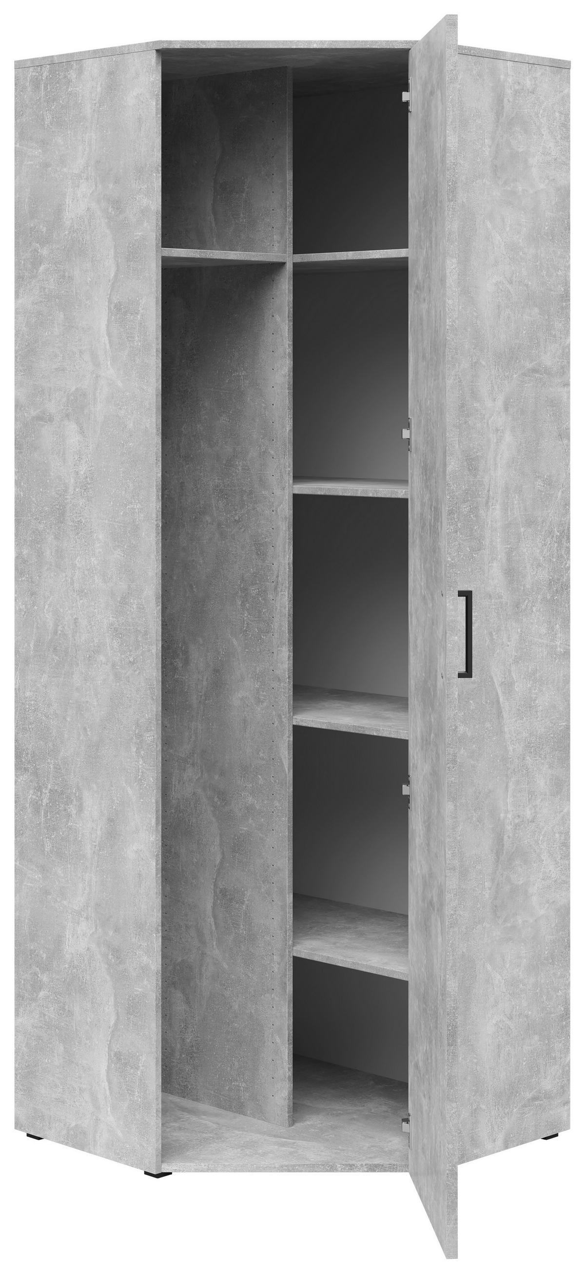 Schrank Multi-Stauraum Typ 43 Beton Optik B/H/T: ca. 101x195x79 cm Multi-Stauraum Typ 43 - Beton (101,00/195,00/79,00cm)