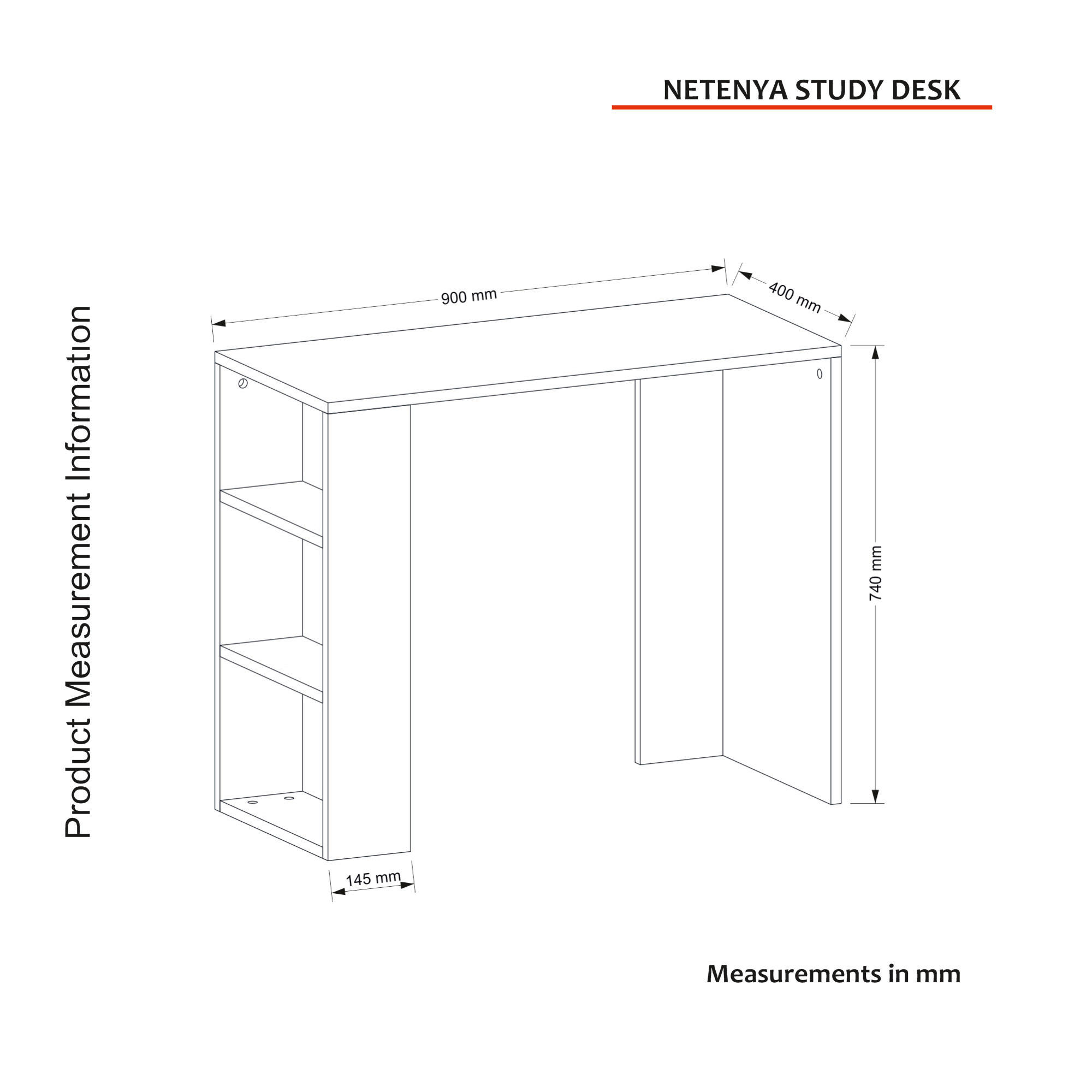 Schreibtisch Netenya weiß B/H/T: ca. 90x74x40 cm Netenya - weiß (90,00/74,00/40,00cm) - moebel17
