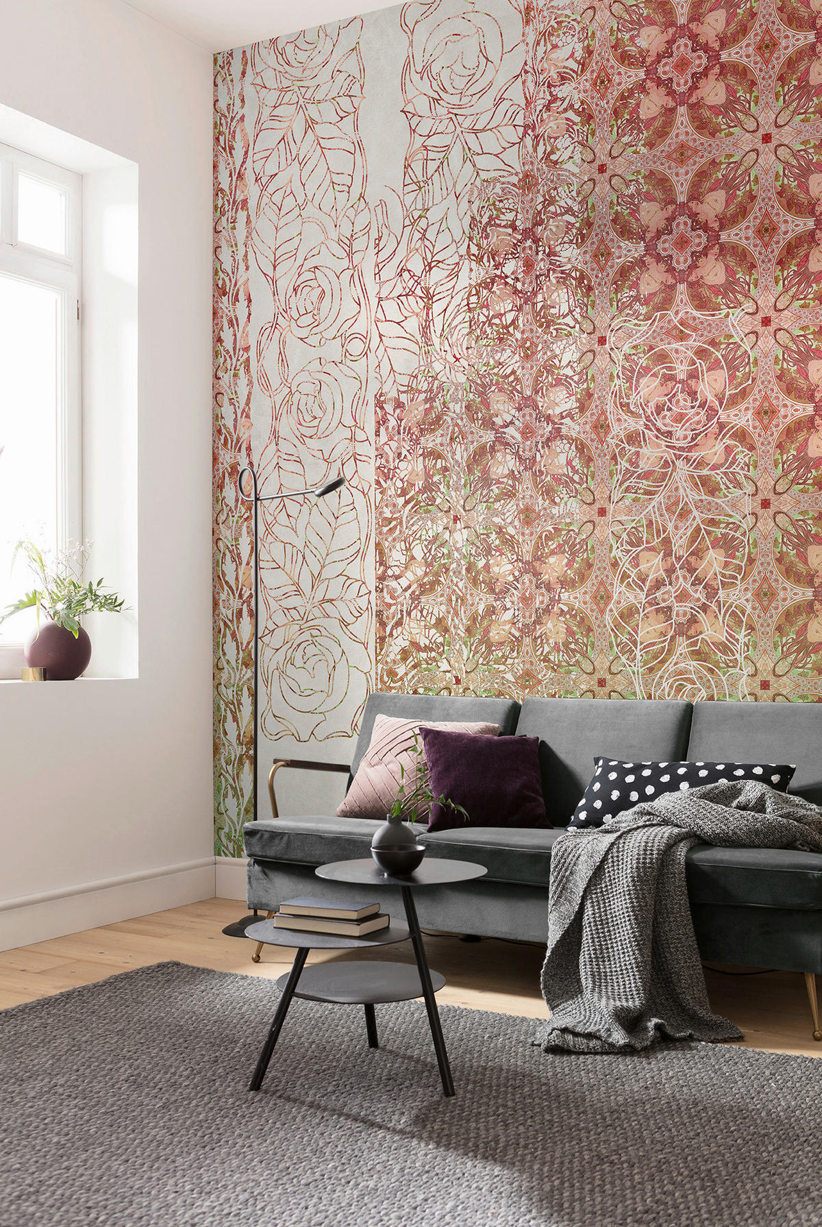Komar Fototapete Art Nouveau Rouge B/L: ca. 250x280 cm Art Nouveau Rouge - (250,00/280,00cm) - Komar