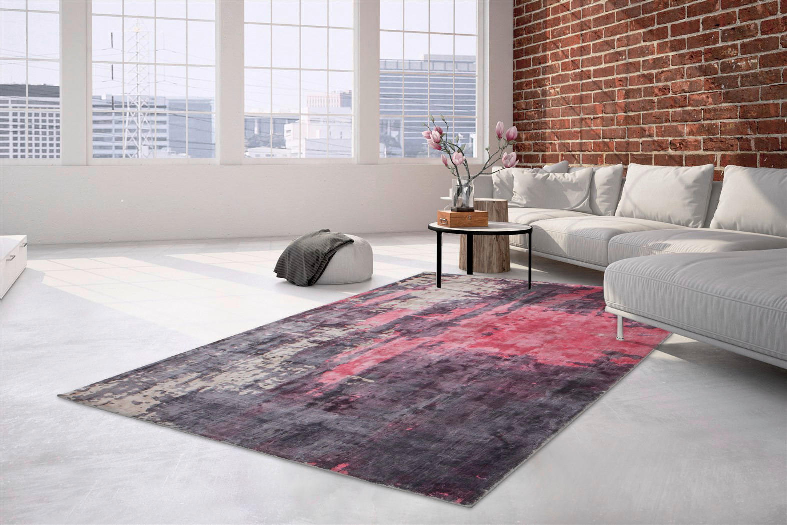 Arte Espina Kurzflorteppich Ocean 100 rot B/L: ca. 170x240 cm Ocean 100 - beige/rot (170,00/240,00cm) - Arte Espina