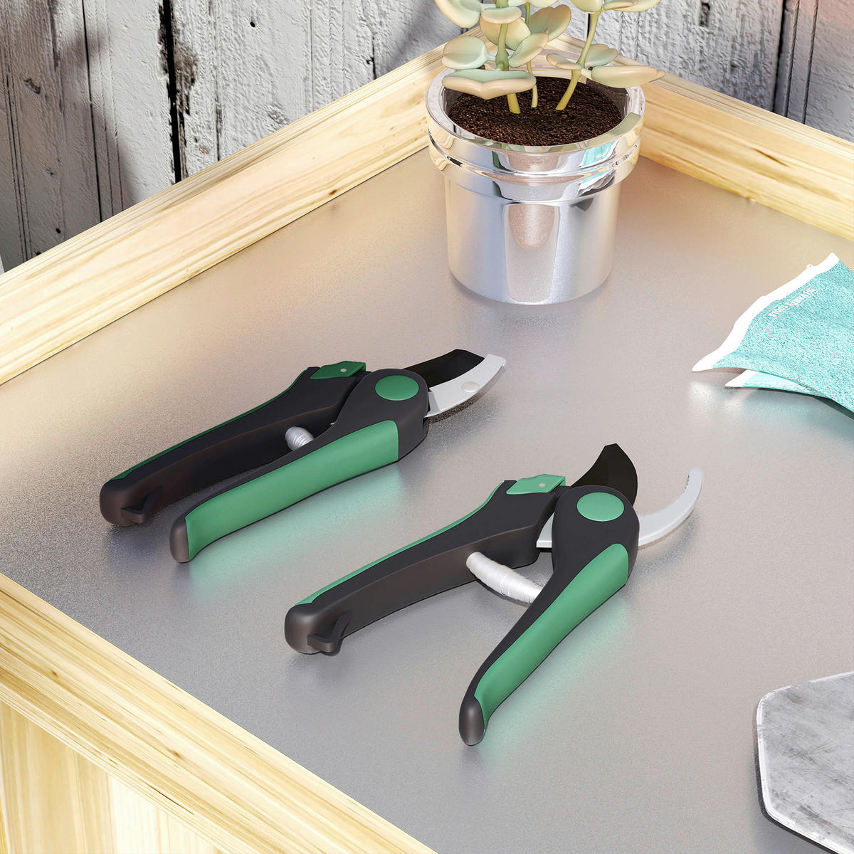 Outsunny Gartenwerkzeug Set grün Kunststoff B/H/L: ca. 6x2x21 cm Gartenwerkzeug_Set - grün (21,00/6,00/2,00cm) - Outsunny