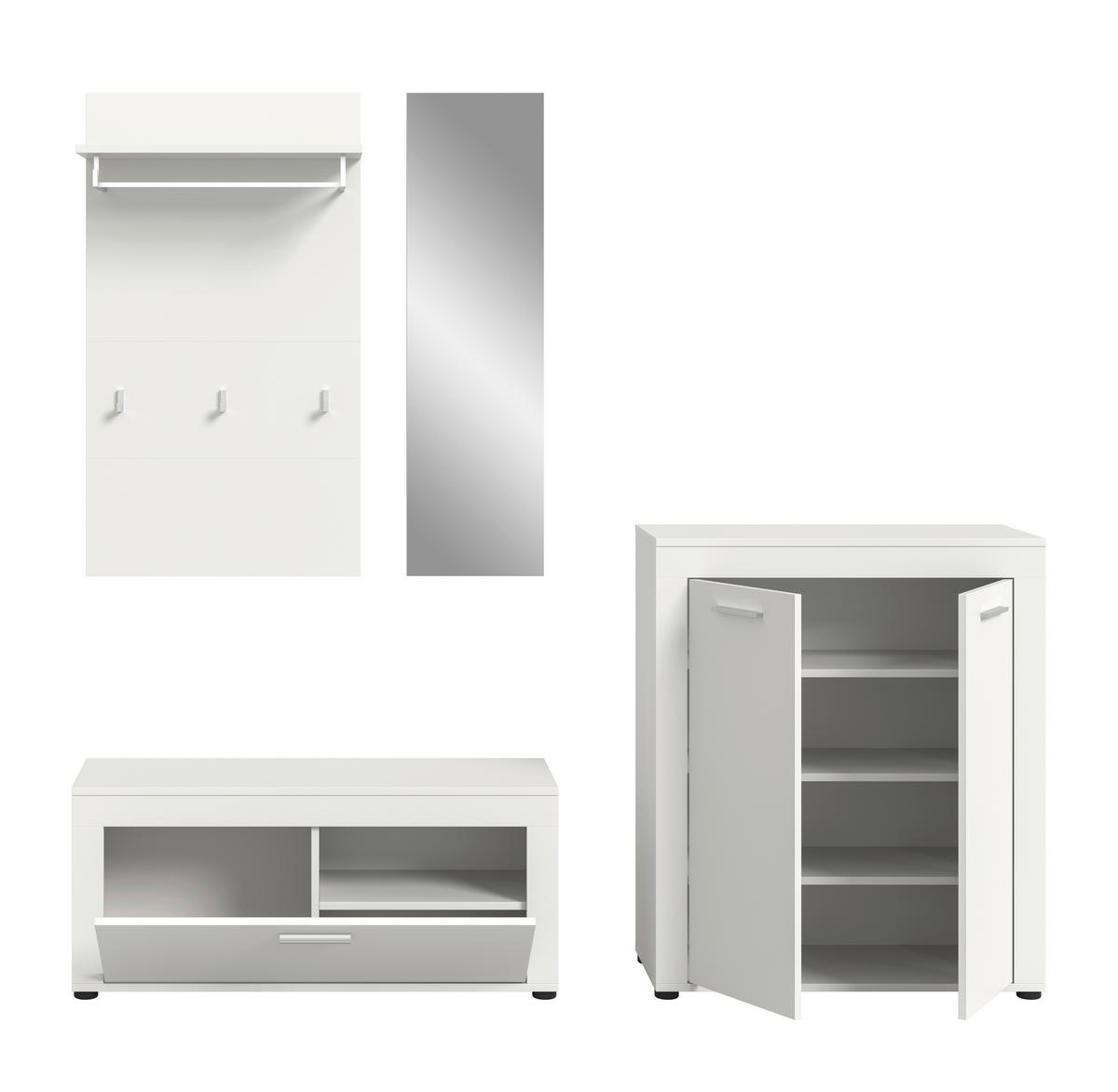 Garderobe JAM weiß B/H/T: ca. 200x191x35 cm JAM - weiß (200,00/191,00/35,00cm) - xonox.home