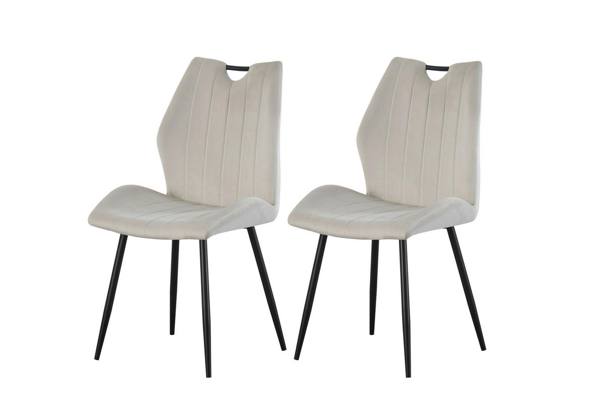Stuhl CHRISTIN, 2er Set creme schwarz B/H/T: ca. 52x58x75 cm CHRISTIN, 2er Set - creme/schwarz (52,00/58,00/75,00cm) - xonox.home