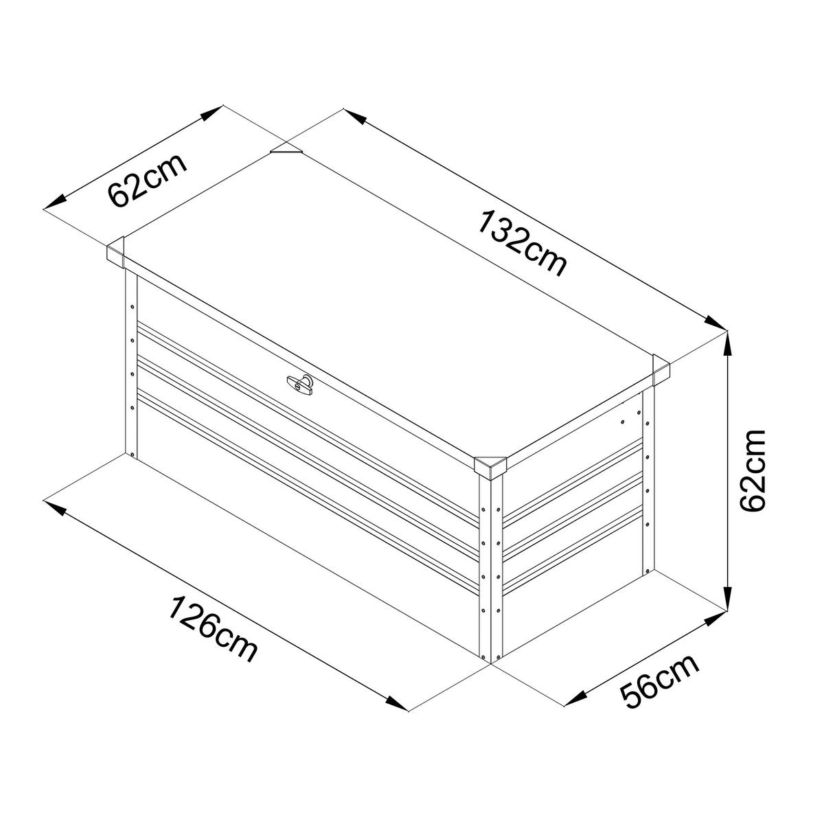 AXI Outdoor Living Gartenbox Miles anthrazit Metall B/H/L: ca. 60x62x132 cm Miles - anthrazit (132,00/60,00/62,00cm) - AXI Outdoor Living