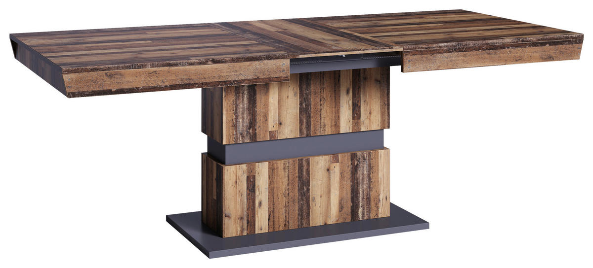 Tisch MATTHEW Eiche Old Wood Nachbildung anthrazit B/H/T: ca. 160x75x90 cm MATTHEW - Eiche/anthrazit (160,00/75,00/90,00cm) - byLIVING