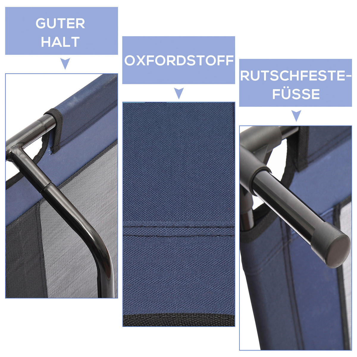 PawHut Hundeliege blau Metall Hundeliege mit atmungsaktiven Bezug - blau - PawHut