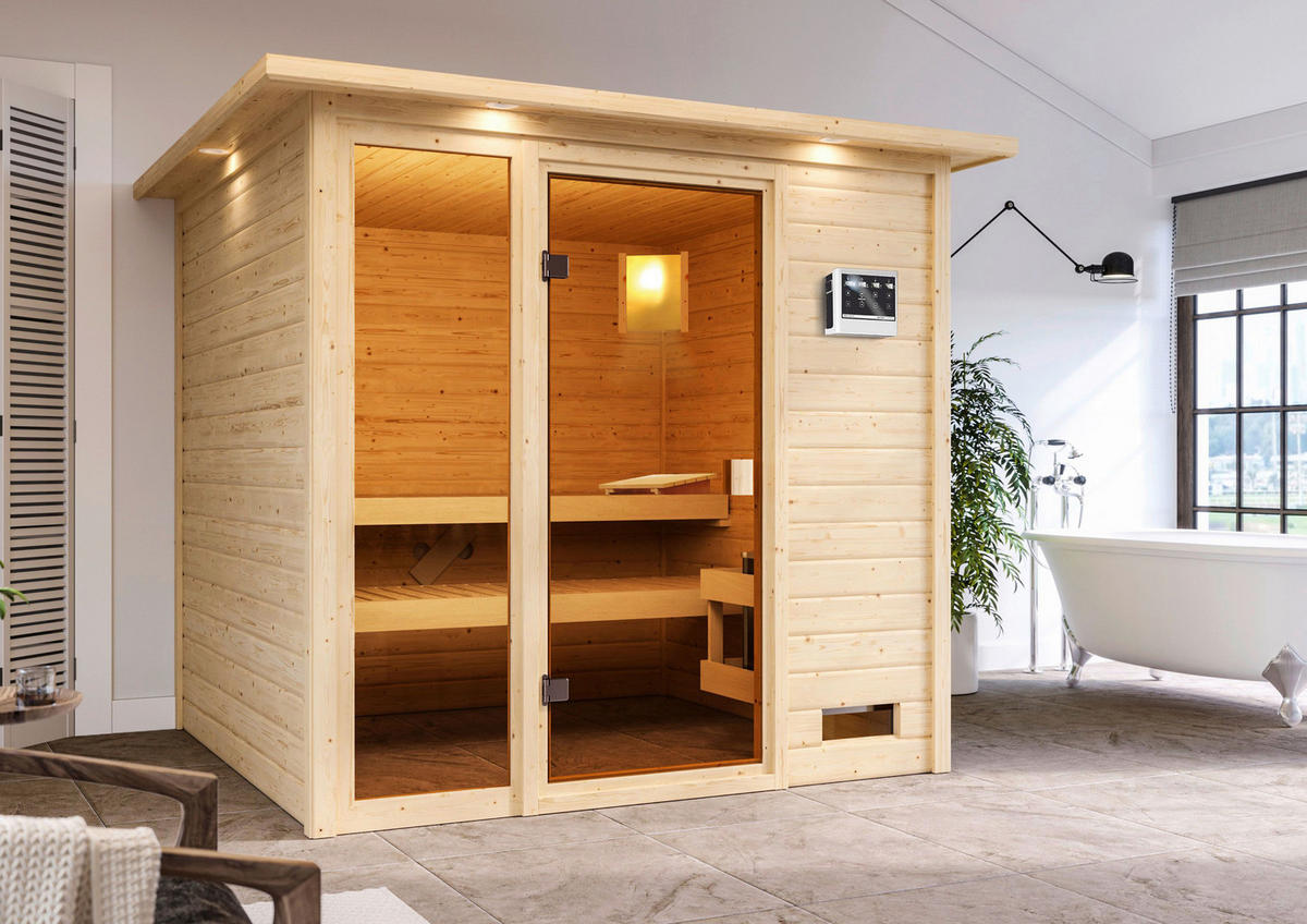 Karibu Sauna Seppel Front natur B/H/T: ca. 196x187x196 cm Seppel Front - natur (196,00/187,00/196,00cm) - Karibu