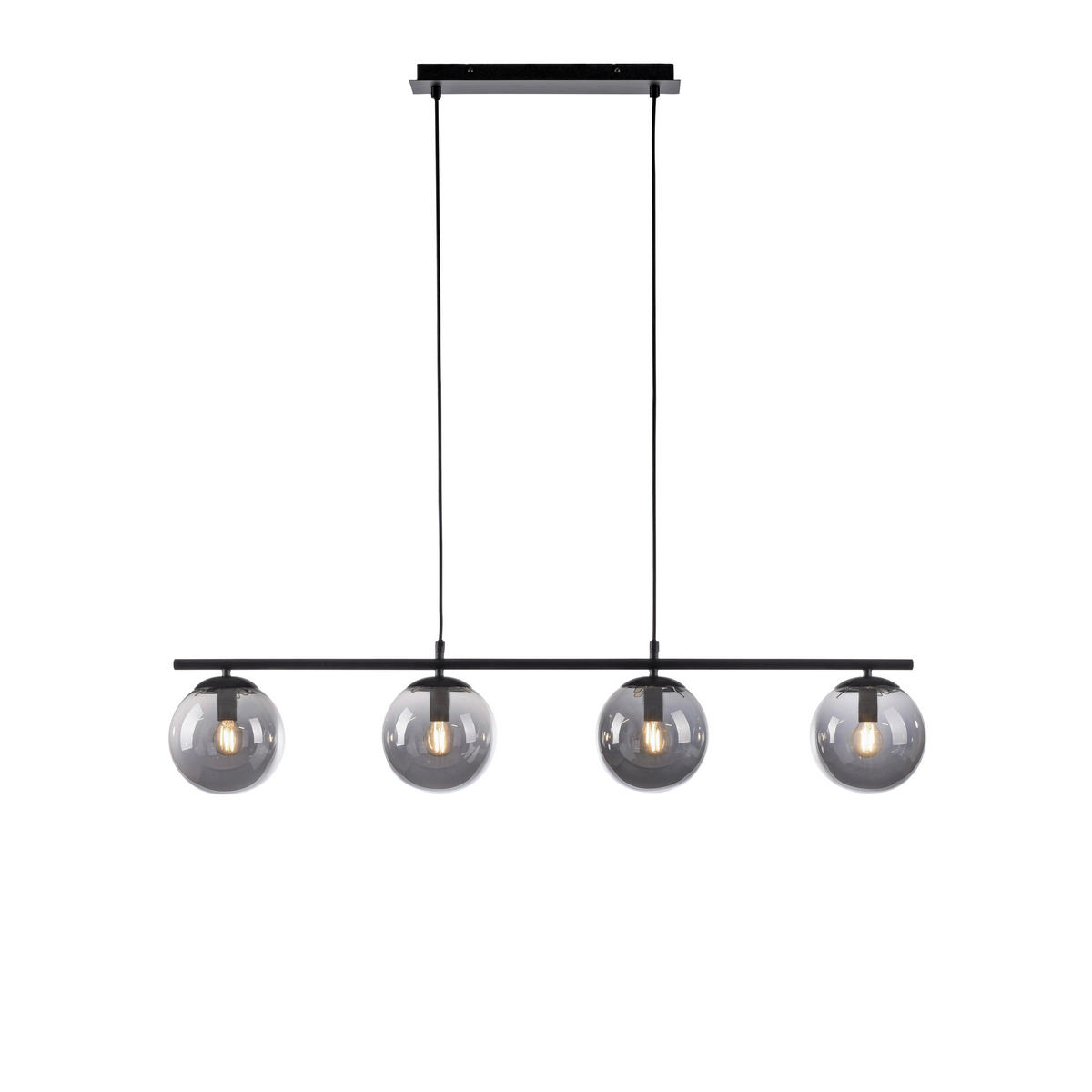 Just Light Pendelleuchte BIG WIDOW 14604-18 schwarz Metall Rauchglas B/H: ca. 100x150 cm E14 4 Brennstellen BIG WIDOW - schwarz (100,00/150,00cm) - Just Light