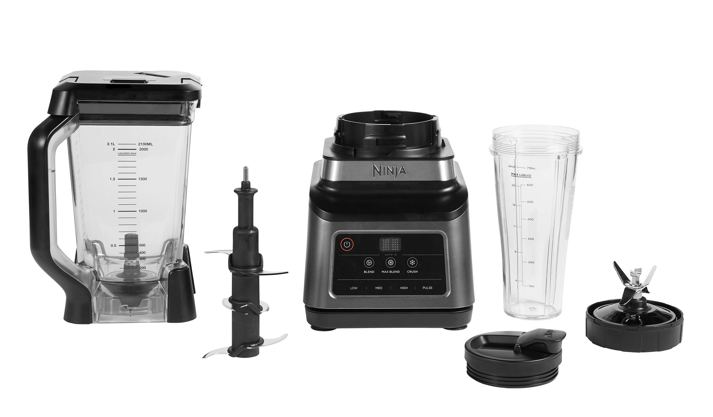 Ninja Standmixer 2in1 schwarz silber Kunststoff B/H/L: ca. 19x44,5x25 cm BN750EU - schwarz/silber (25,00/19,00/44,50cm) - Ninja