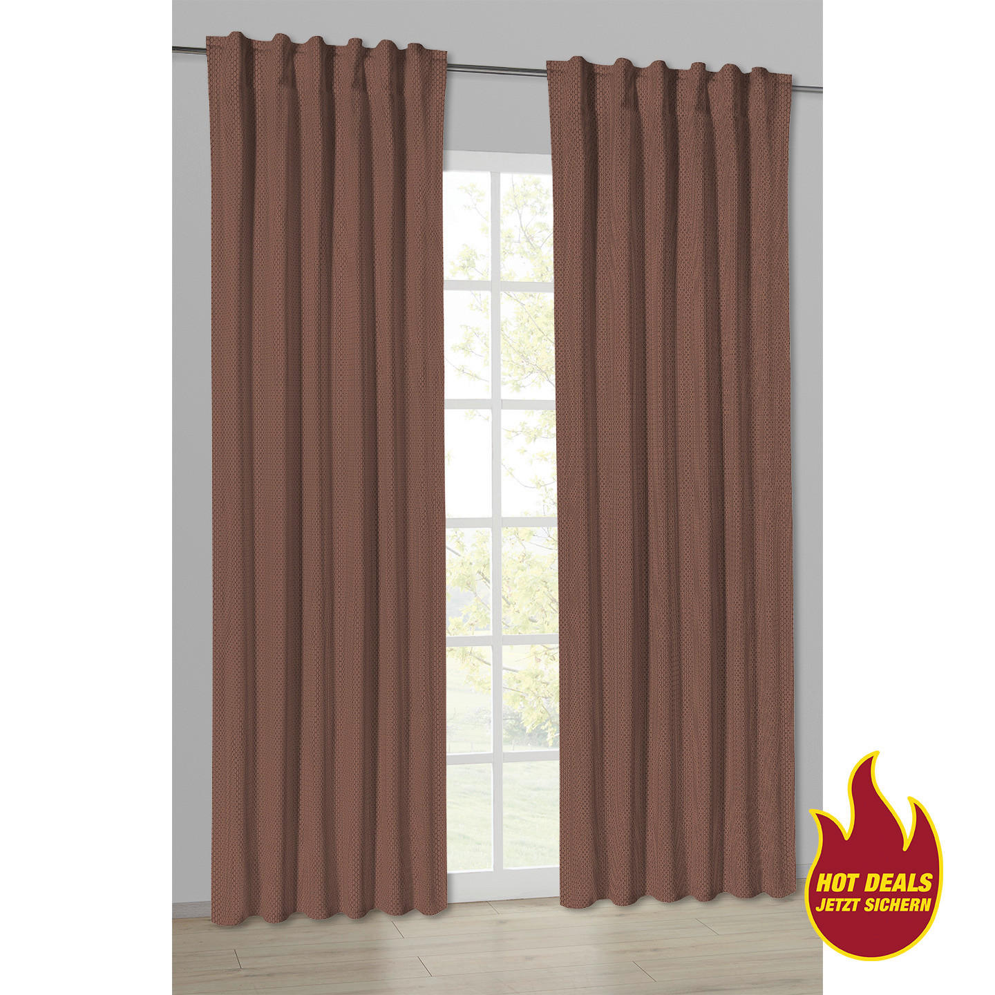 Kombivorhang Wabe Mocha Mousse B/L: ca. 135x245 cm Wabe - Mocha Mousse (135,00/245,00cm) - POCOline