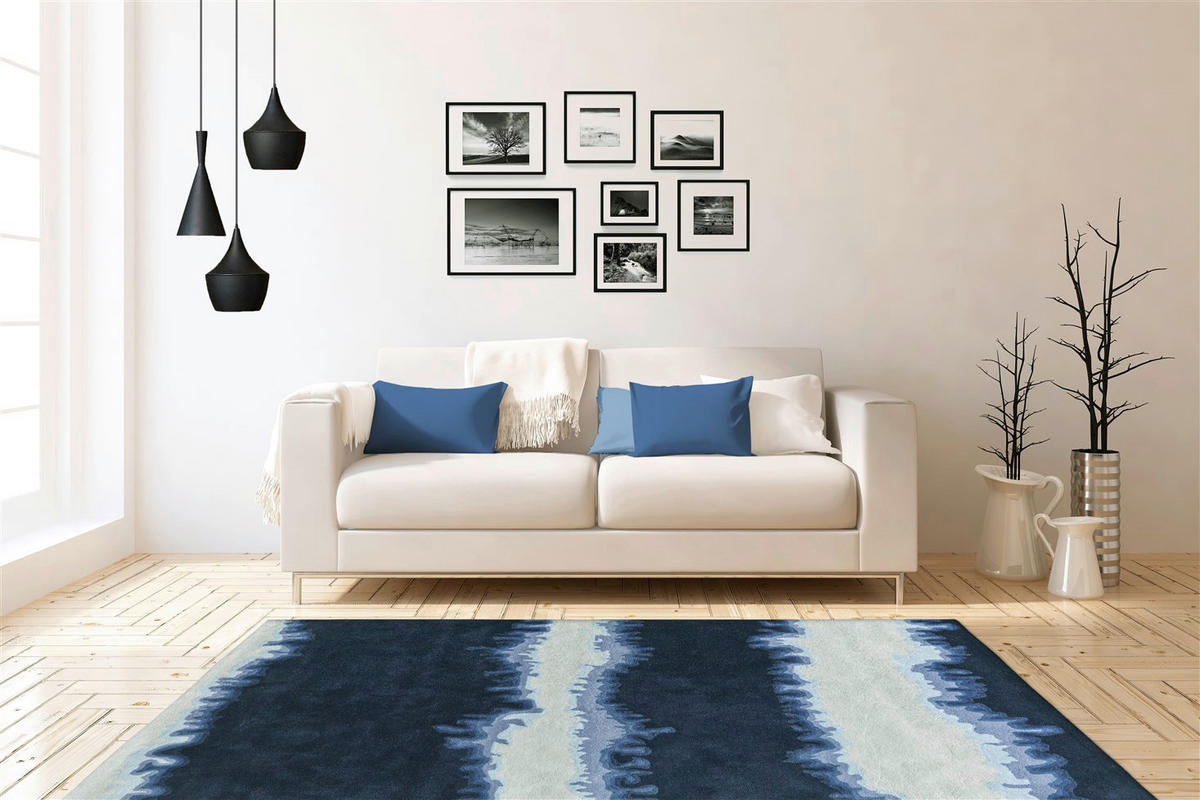 Arte Espina Kurzflorteppich Spirit 3090 weiß B/L: ca. 120x180 cm Spirit 3090 - blau/weiß (120,00/180,00cm) - Arte Espina