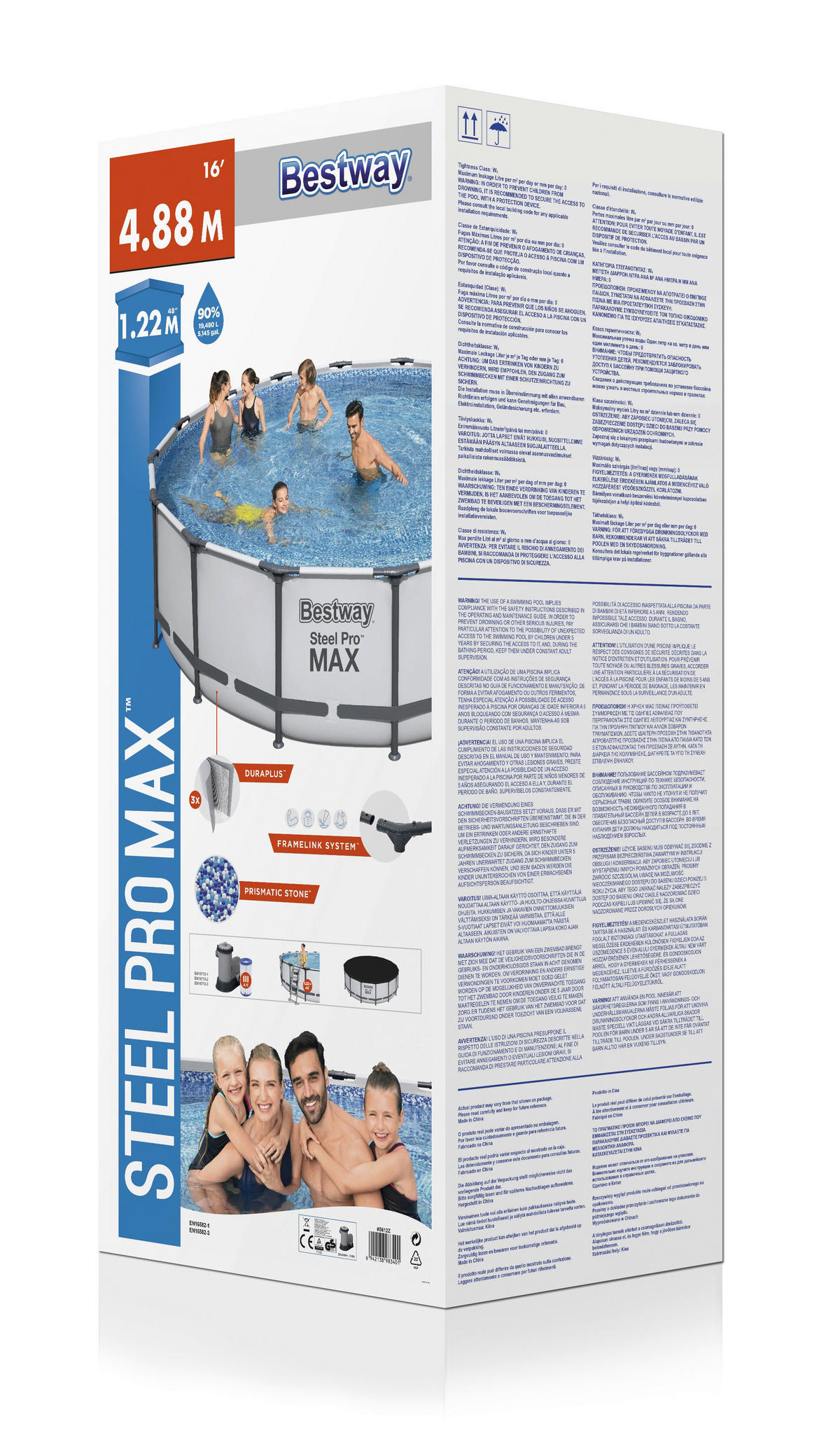 Bestway Power Steel Frame Poolset Rund 488 Cm X 122 Cm – LZLB