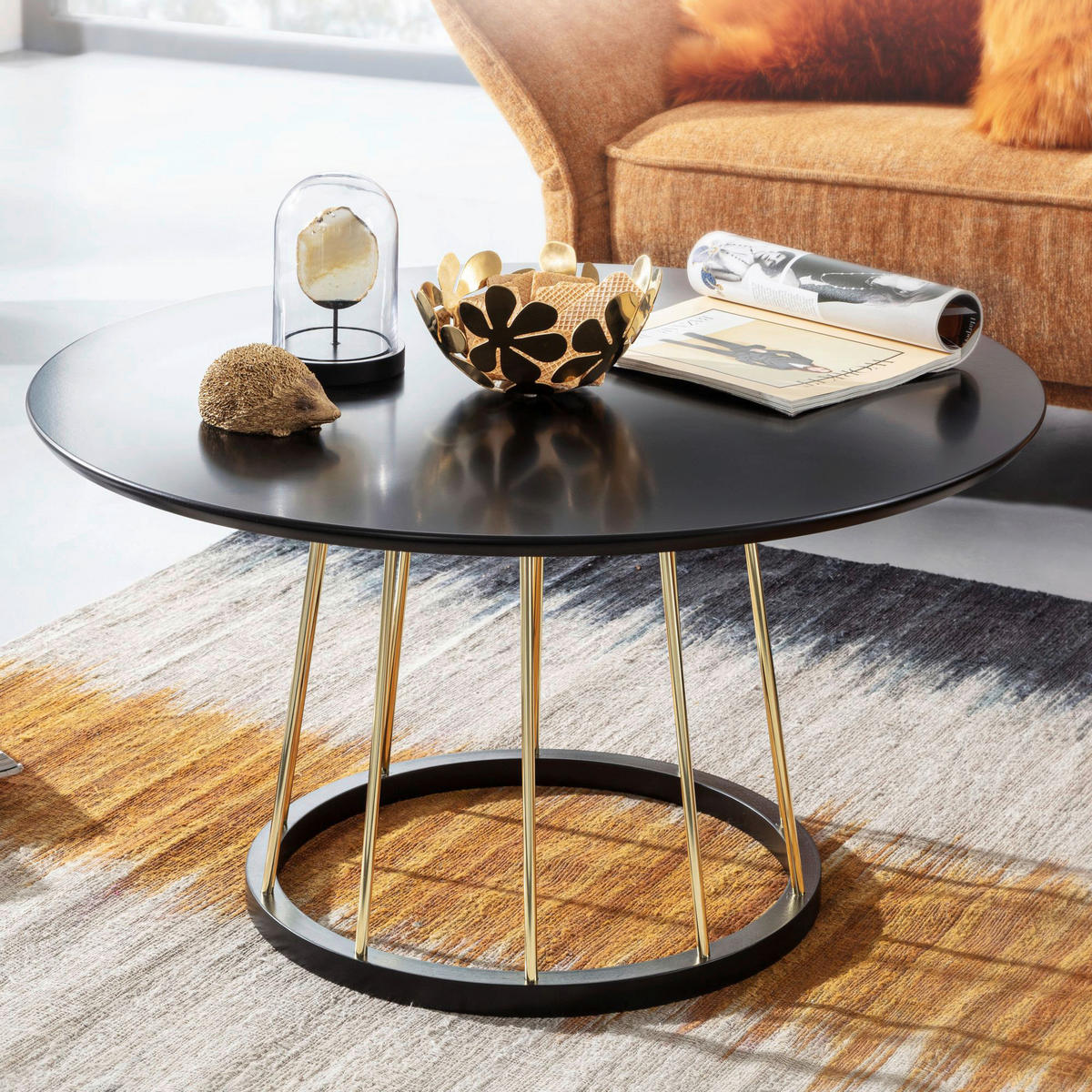 Couchtisch schwarz B/H/T: ca. 80x42x80 cm Couchtisch - schwarz (80,00/42,00/80,00cm) - Wohnling