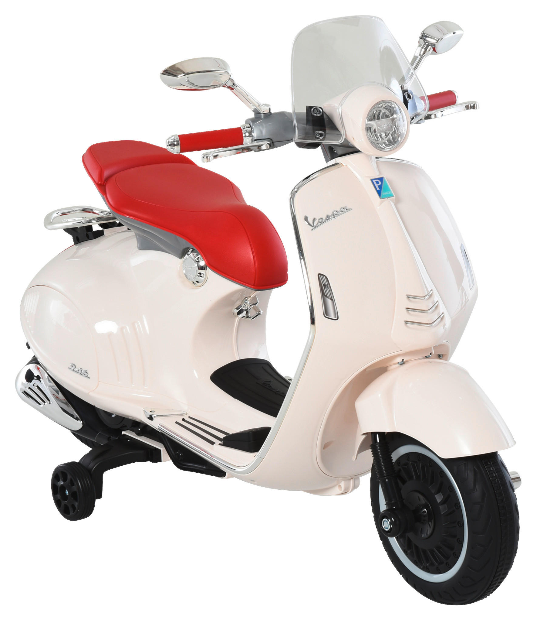 HOMCOM Kinder-Elektro-Motorrad Vespa creme B/H/L: ca. 49x75x108 cm