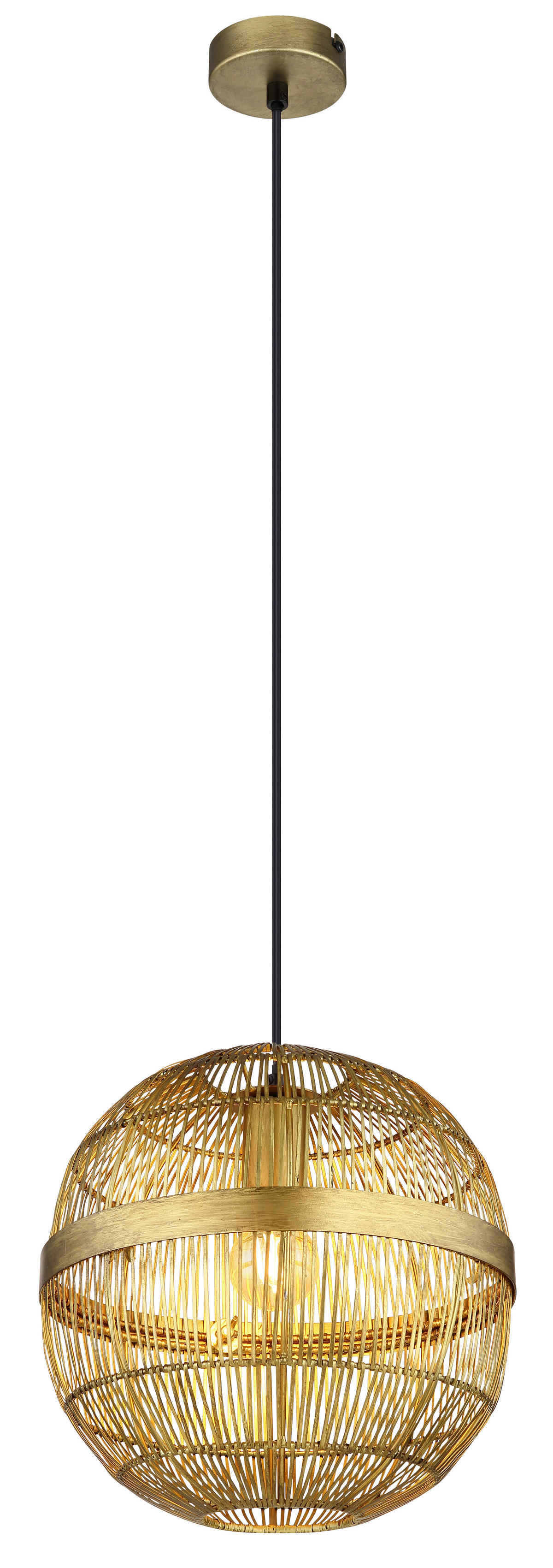 GLOBO Pendelleuchte Messing H/D: ca. 120x30 cm E27 1 Brennstellen HERMI II - (30,00/120,00cm) - GLOBO