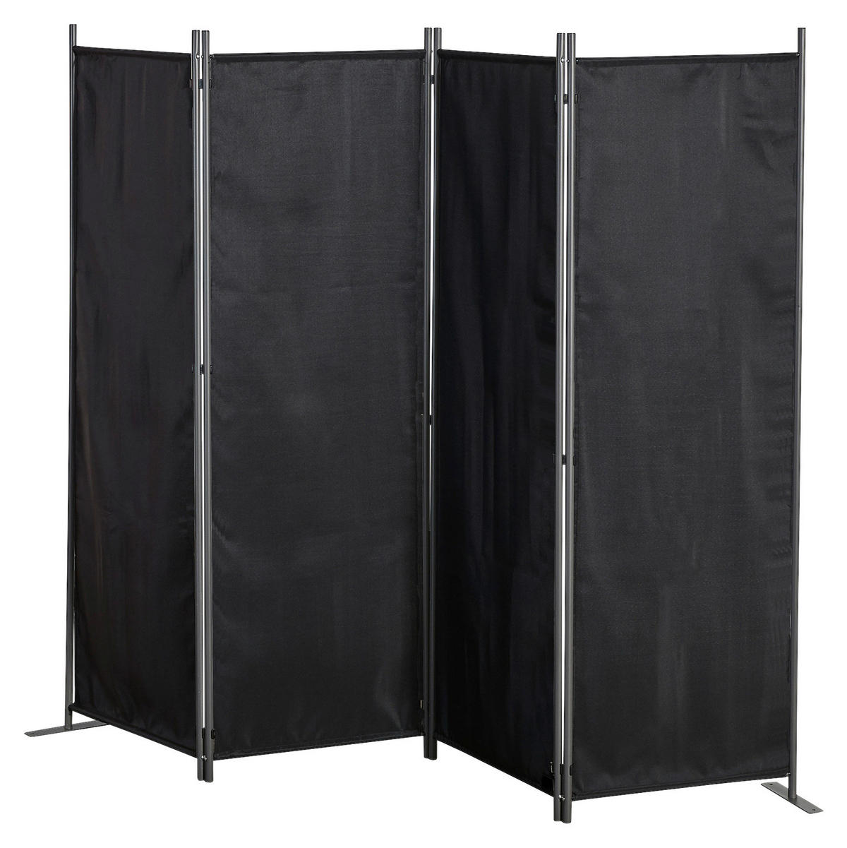 Grasekamp Paravent 4-teilig 2er Set schwarz Polyester B/H: ca. 225x170 cm 4-teilig 2er Set - schwarz (225,00/170,00cm) - Grasekamp