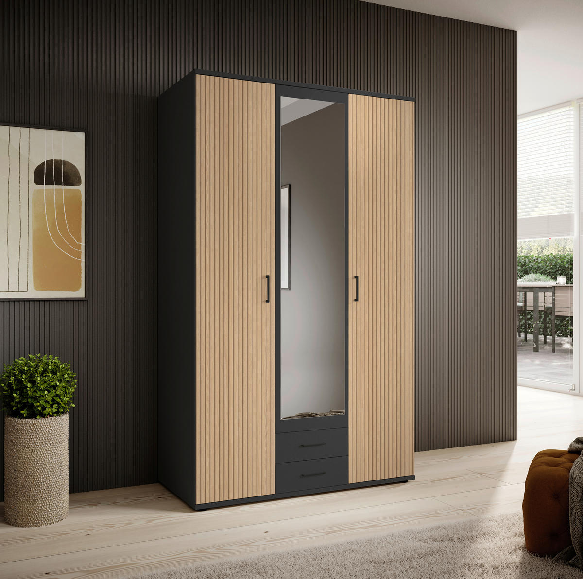 Kleiderschrank Laurie Eiche B/H/T: ca. 120x196x54 cm Laurie - Eiche (120,00/196,00/54,00cm)