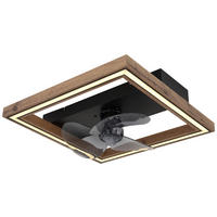 GLOBO Deckenventilator Opal dunkelbraun schwarz B/H/T: ca. 44x13,5x44 cm max. 24 W CELINATA - dunkelbraun/schwarz (44,00/13,50/44,00cm) - GLOBO