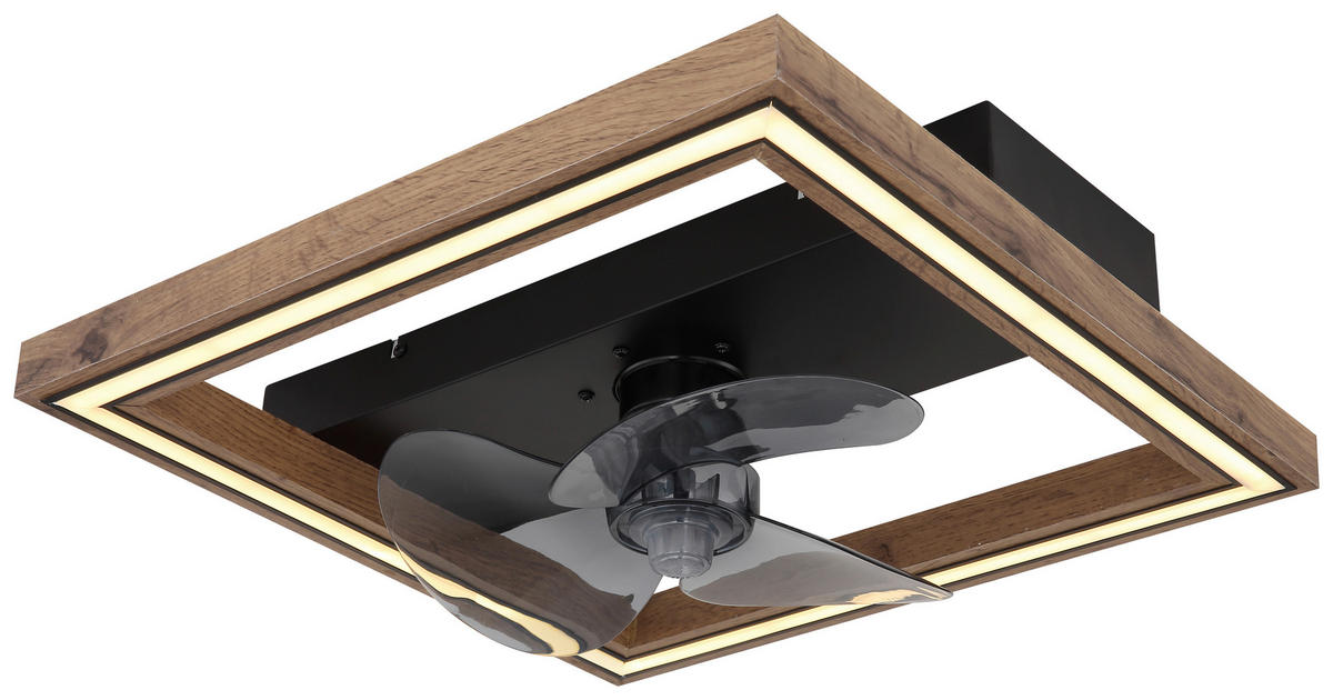 GLOBO Deckenventilator Opal dunkelbraun schwarz B/H/T: ca. 44x13,5x44 cm max. 24 W CELINATA - dunkelbraun/schwarz (44,00/13,50/44,00cm) - GLOBO