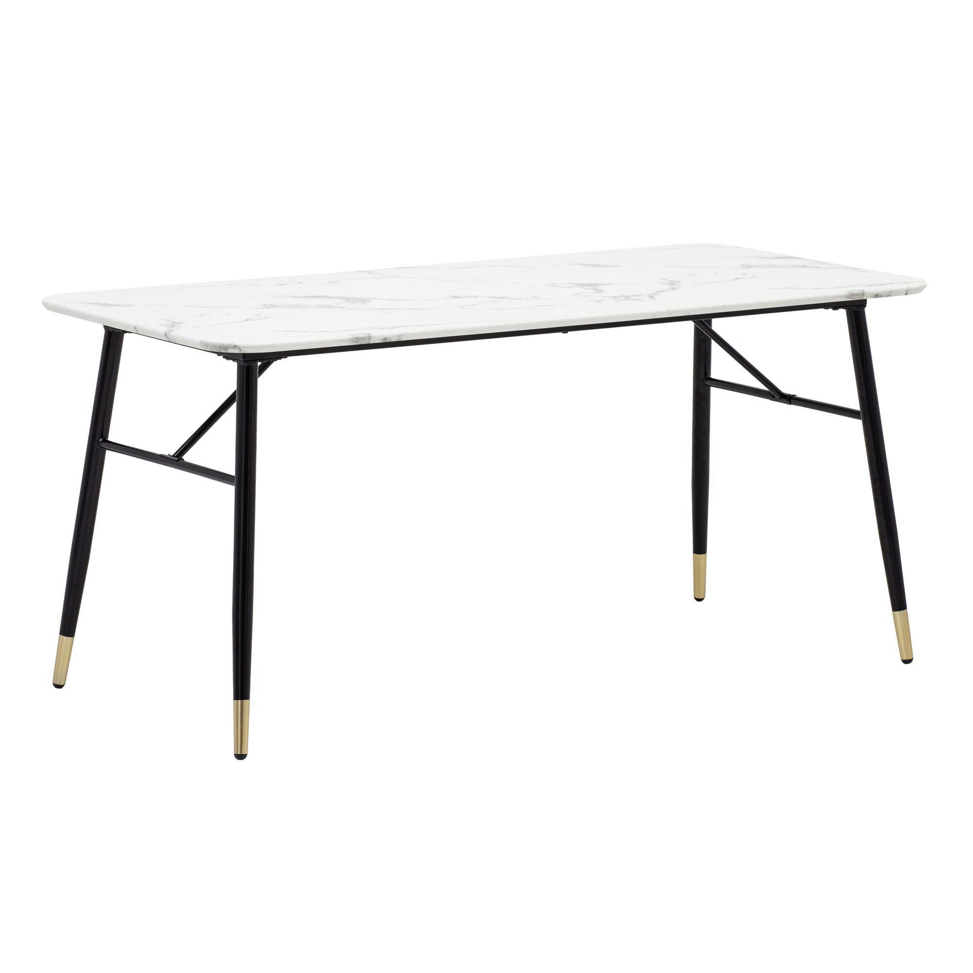 Esstisch weiß Marmor Optik B/H/T: ca. 200x76x90 cm Esstisch - weiß (200,00/76,00/90,00cm) - Wohnling