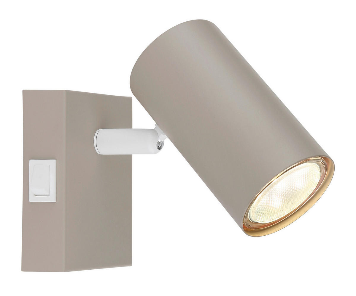 GLOBO Spot sand weiß Metall B/H: ca. 7x10 cm GU10 1 Brennstellen Spot_Robby_1 - sand/weiß (7,00/10,00cm) - GLOBO