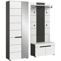 Garderobe Canu basaltgrau Nachbildung weiß B/H/T: ca. 160x190x37 cm Canu - weiß/basaltgrau (160,00/190,00/37,00cm) - xonox.home