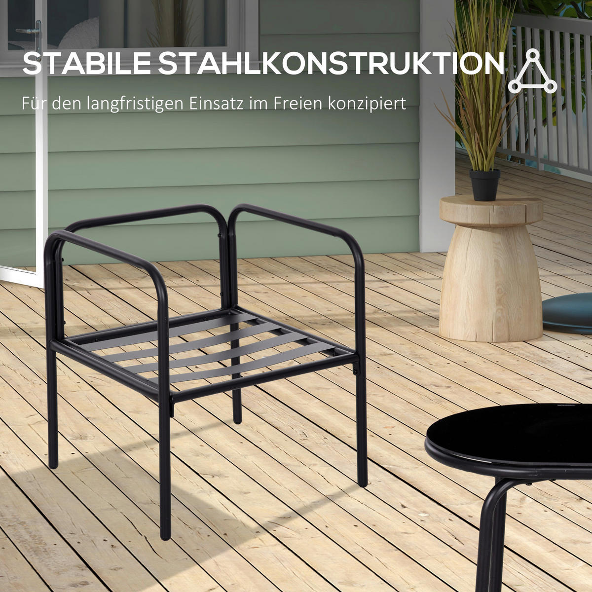 Outsunny Sitzgruppe khaki Polyester B/H/L: ca. 58x116x66 cm Gartenmöbel-Set - khaki (66,00/58,00/116,00cm) - Outsunny