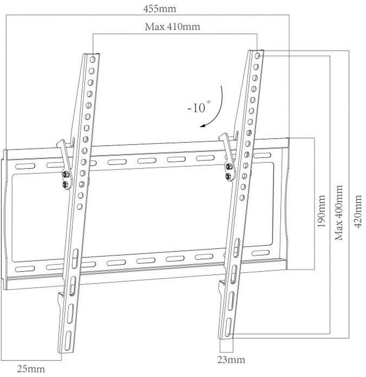 VCM TV-Wandhalterung TV Wandhalterung B-FN 400 TV Wandhalterung - (45,00/42,00/3,00cm) - VCM